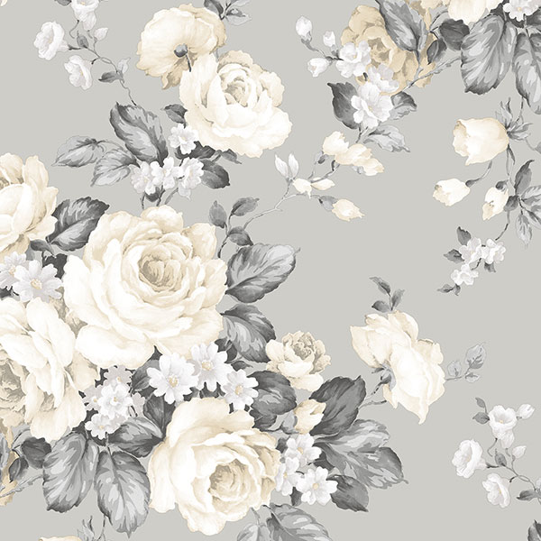 Patton Wallcoverings MH36505 Manor House Grand Floral Wallpaper